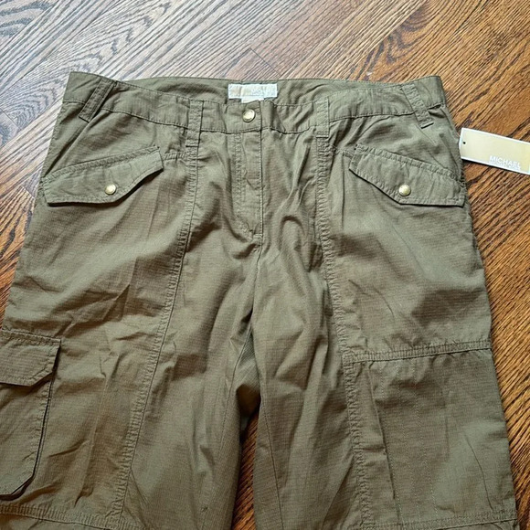 MICHAEL Michael Kors olive technical fabric lightweight cargo pants New with tag - Picture 2 of 7